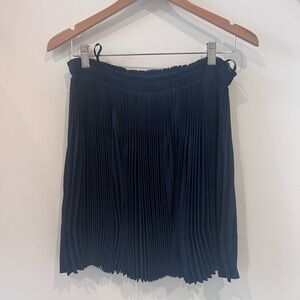 Vince Micro Pleated Chiffon Navy Mini Skirt